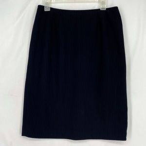 Evan Picone Womens Size 10 Pencil Skirt Tonal Black Stripe Career Office Busines